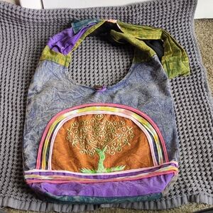 Grounding Tree of Life Bag Boho Shoulder Hobo Bag Multicolor